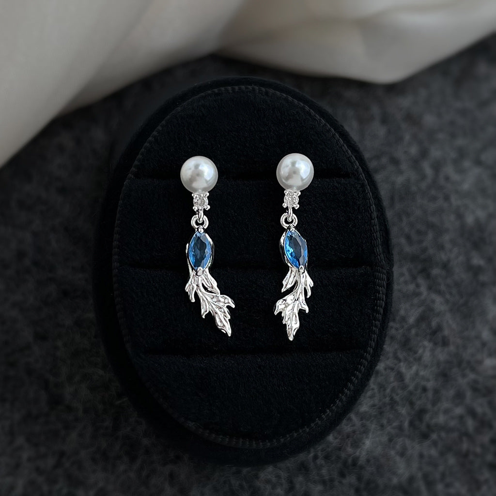 A廠【7374】原創設計時尚高級感海藍寶鋯石金魚耳環簡約風氣質優雅耳環女
 26.01-4