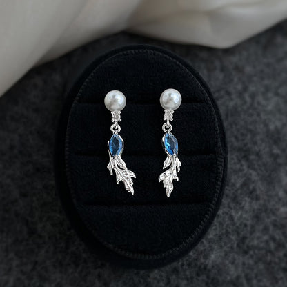 A廠【7374】原創設計時尚高級感海藍寶鋯石金魚耳環簡約風氣質優雅耳環女
 26.01-4