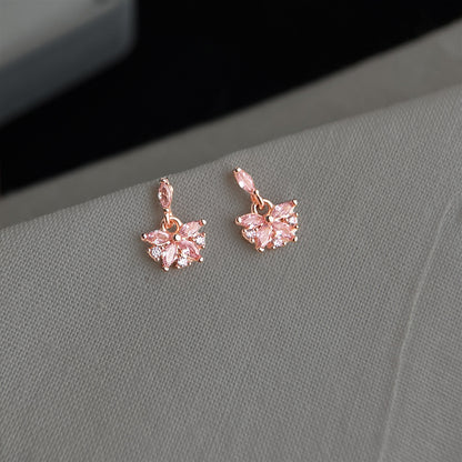 A廠【7504】鑲嵌鋯石時尚高級感清新甜美簡約花朵小耳環新款學生耳飾飾品
 26.04-3