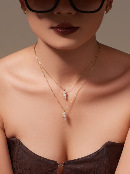 B廠【TXP486】超閃5A鋯石小翅膀造型手鍊項鍊耳環戒指組不鏽鋼鍍18k金
 25.11-4