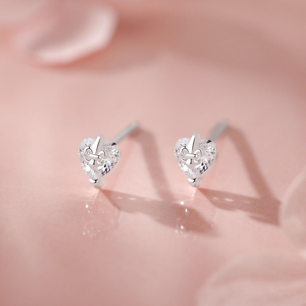 D廠【YC8500E】足銀S999鳶尾花愛心耳釘宮廷風個性耳飾
 26.10-5