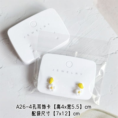 【不含飾品】【JC-1】耳飾展示卡片白色簡約耳環小卡紙耳飾卡片包裝飾品分裝防塵抗氧化
