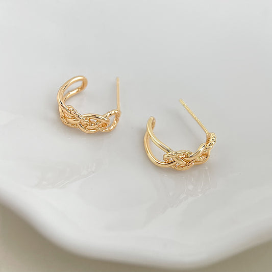 A廠【7287】原創極簡ins金屬鏤空寬鏈耳環金色輕奢小眾設計高級感新潮c形耳飾
 25.12-4