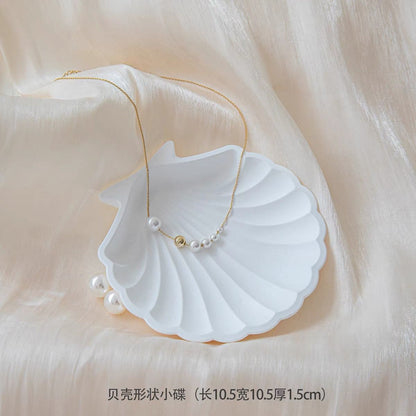 【不含飾品】【JSP01】ins風白色海螺貝殼小碟子拍照道具收納盤 飾品攝影背景裝飾擺飾