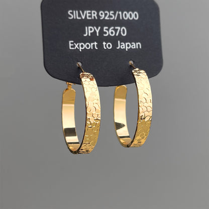 A廠【7867】時尚高級感輕奢風簡約通勤百搭 電鍍18K錘紋質感圓形幾何耳飾耳環
 26.07-4