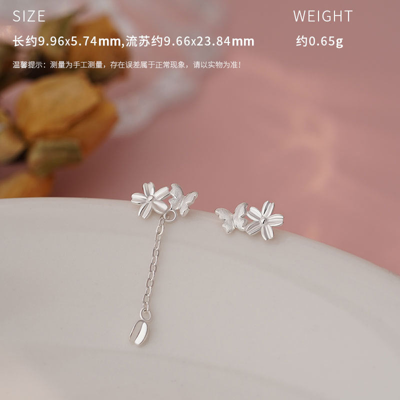 E廠【YC3171E】原創S999足銀萌蝶花韻系列耳環氣質清新溫柔甜美小眾耳飾 25.04-3