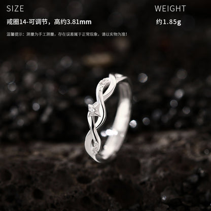 D廠【YC3176R】原創足銀S999DNA命中註定情侶對戒時尚精緻情人節小眾手飾
 26.08-1