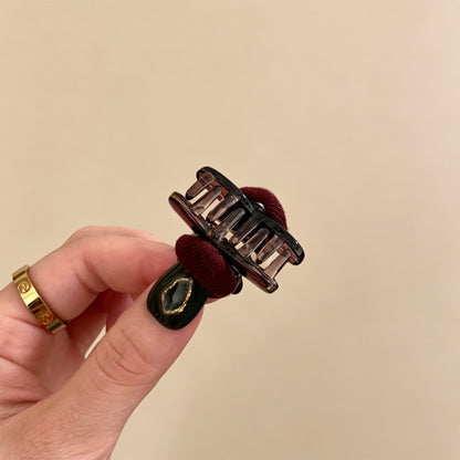 C廠【X904】髮量少小巧植絨愛心公主頭抓夾秋冬瀏海碎髮夾子復古簡約深色髮夾
 26.09-3