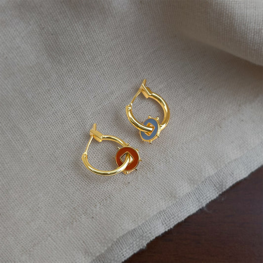 A廠【7318】時尚高級感國潮新中式個性新款輕奢風不對稱一款兩戴耳環
 26.01-2