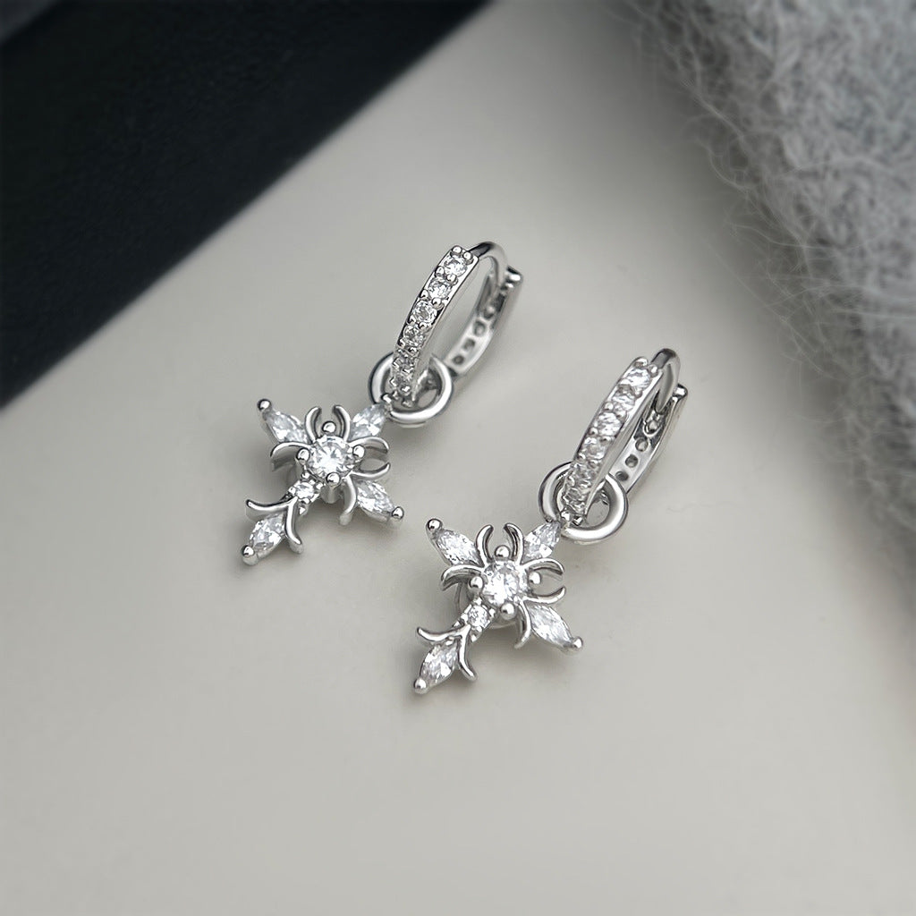 A廠【8315】輕奢滿鑽十字架吊墜可拆耳扣耳環飾品
 26.10-4