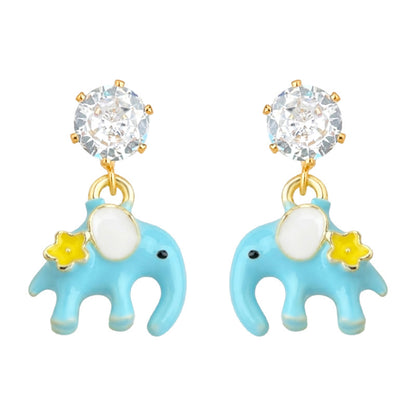 A廠【7391】清新甜美可愛琺瑯滴釉手工彩繪童趣小象耳環個性小眾新款耳環
 26.02-4