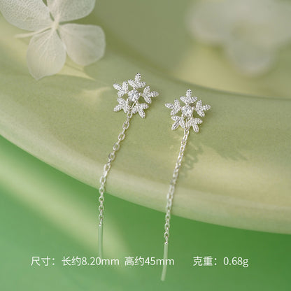 D廠【YCT_YC00001E】S999銀針可愛溫柔雪花耳線女法式優雅法式爆款清新氛圍感耳飾
 26.04-3