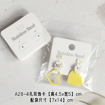 【不含飾品】【JC-1】耳飾展示卡片白色簡約耳環小卡紙耳飾卡片包裝飾品分裝防塵抗氧化