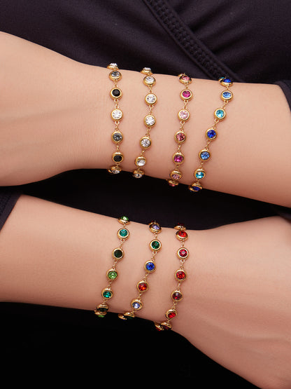 B廠【TXP552】chic奢華5A圓鋯拼接不鏽鋼手鍊項鍊精緻時尚氣質彩鑽流蘇耳環套裝
 26.03-2