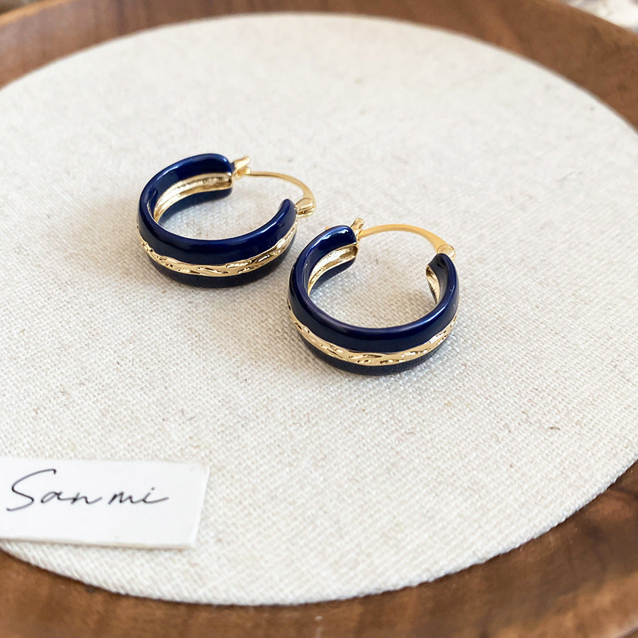 A廠【WE4668】新款復古滴油圓形耳環休閒簡約日常通勤百搭耳環輕奢高級感耳飾女
 25.11-1