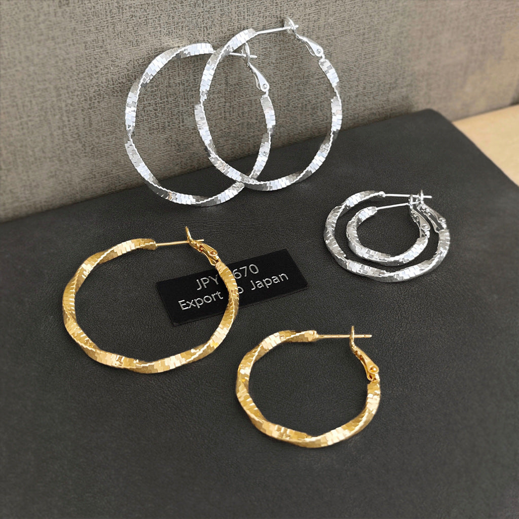 A廠【7779】時尚簡約風百搭通勤圓圈圓形幾何耳環女氣質顯臉小耳環 26.07-3