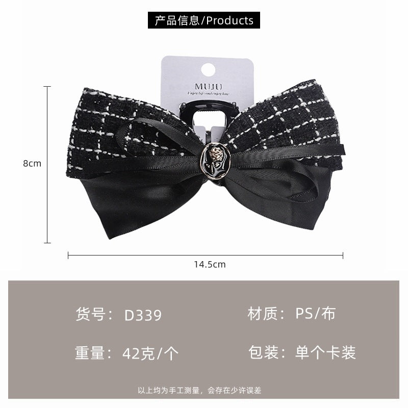 D廠【D339】小香風蝴蝶結抓夾大號多髮量鯊魚夾卡裝高級感髮飾女後腦勺髮夾
 25.11-1「D廠-單筆結帳需滿，NT$600出貨(不含運費)」