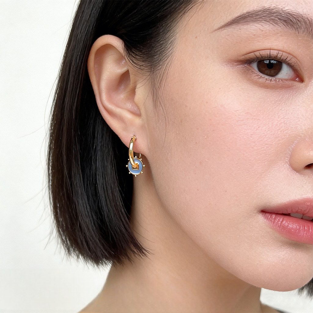 A廠【7318】時尚高級感國潮新中式個性新款輕奢風不對稱一款兩戴耳環
 26.01-2