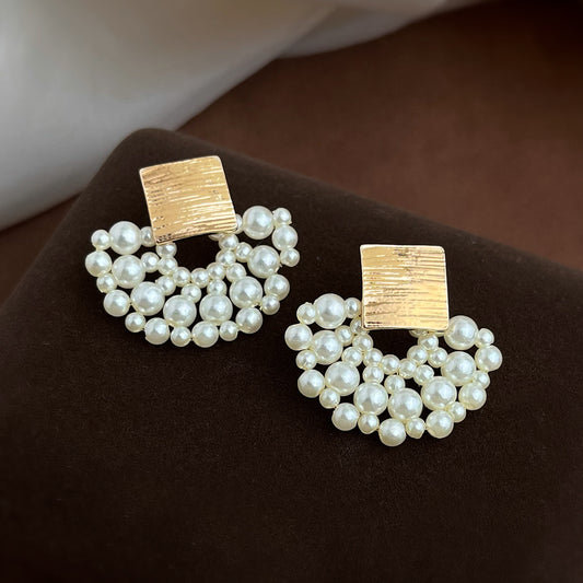 A廠【7404】裙擺手工編織設計師款清新甜美氣質優雅新花朵耳環飾品
 26.02-1