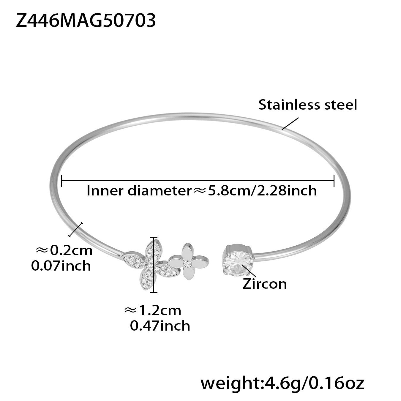 B廠【Z446】不鏽鋼5A鋯石滿鑽八芒星大小雙愛心開口手鐲組合歐美飾品女 25.07-2