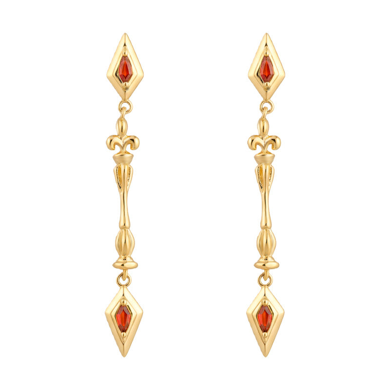 A廠【7385】原創鳶尾花時尚高級感長款流蘇微鑲鋯石氣質輕奢風新款耳環女
 26.01-4