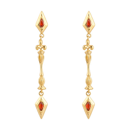 A廠【7385】原創鳶尾花時尚高級感長款流蘇微鑲鋯石氣質輕奢風新款耳環女
 26.01-4