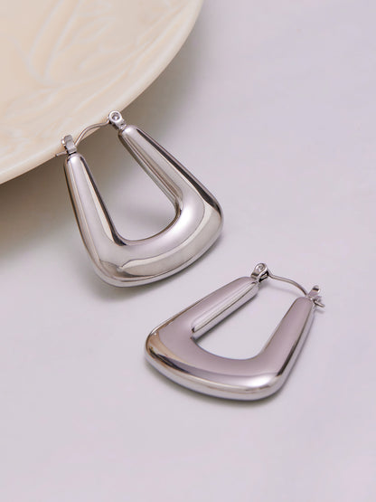 B廠【F076】不鏽鋼幾何U型耳環鍍18k真金歐美網紅新款時尚百搭珠寶首飾
 25.11-1