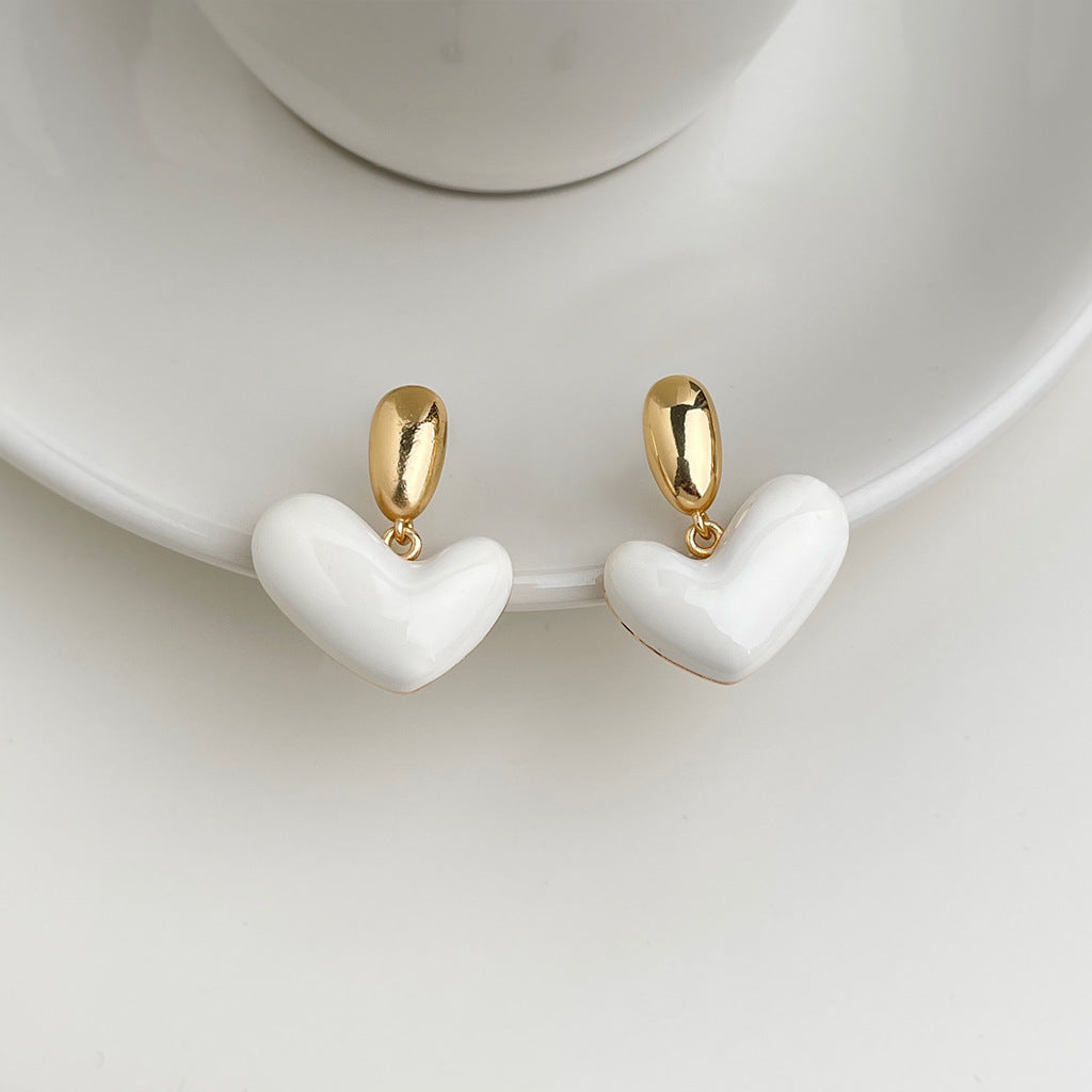 A廠【7108】法式愛心耳環2025新款爆款高級感純銀針耳環女小眾獨特百搭耳飾品
 25.11-3