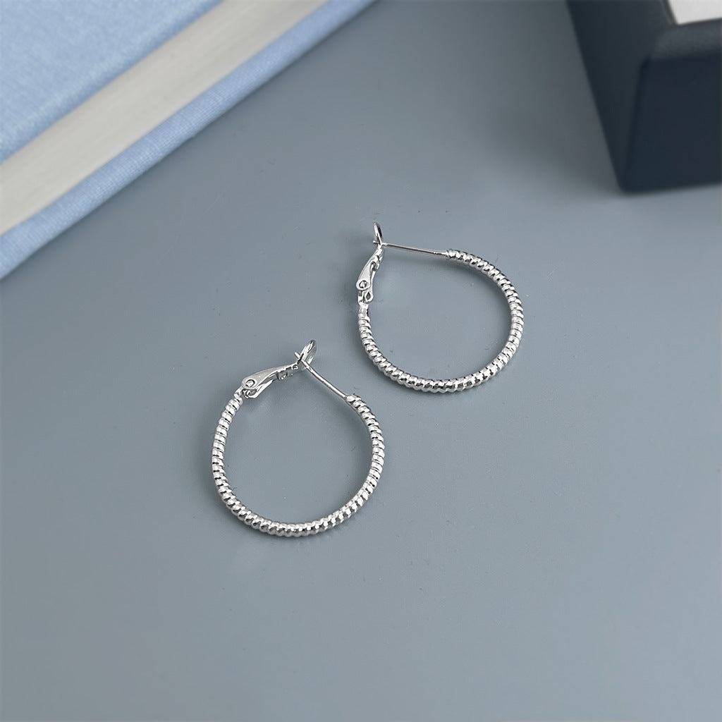 A廠【7165】時尚個性冷淡風大耳圈圓圈銀針高級感通勤百搭耳環
 25.11-4