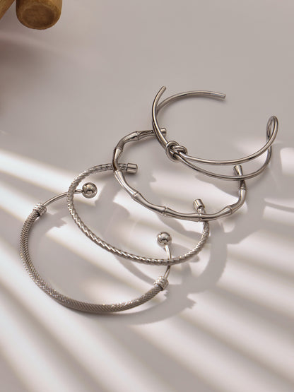 B廠【Z014】不鏽鋼心連心手鐲女簡約ins風鏤空設計幾何手環組合配件鍍18k真金
 26.01-1