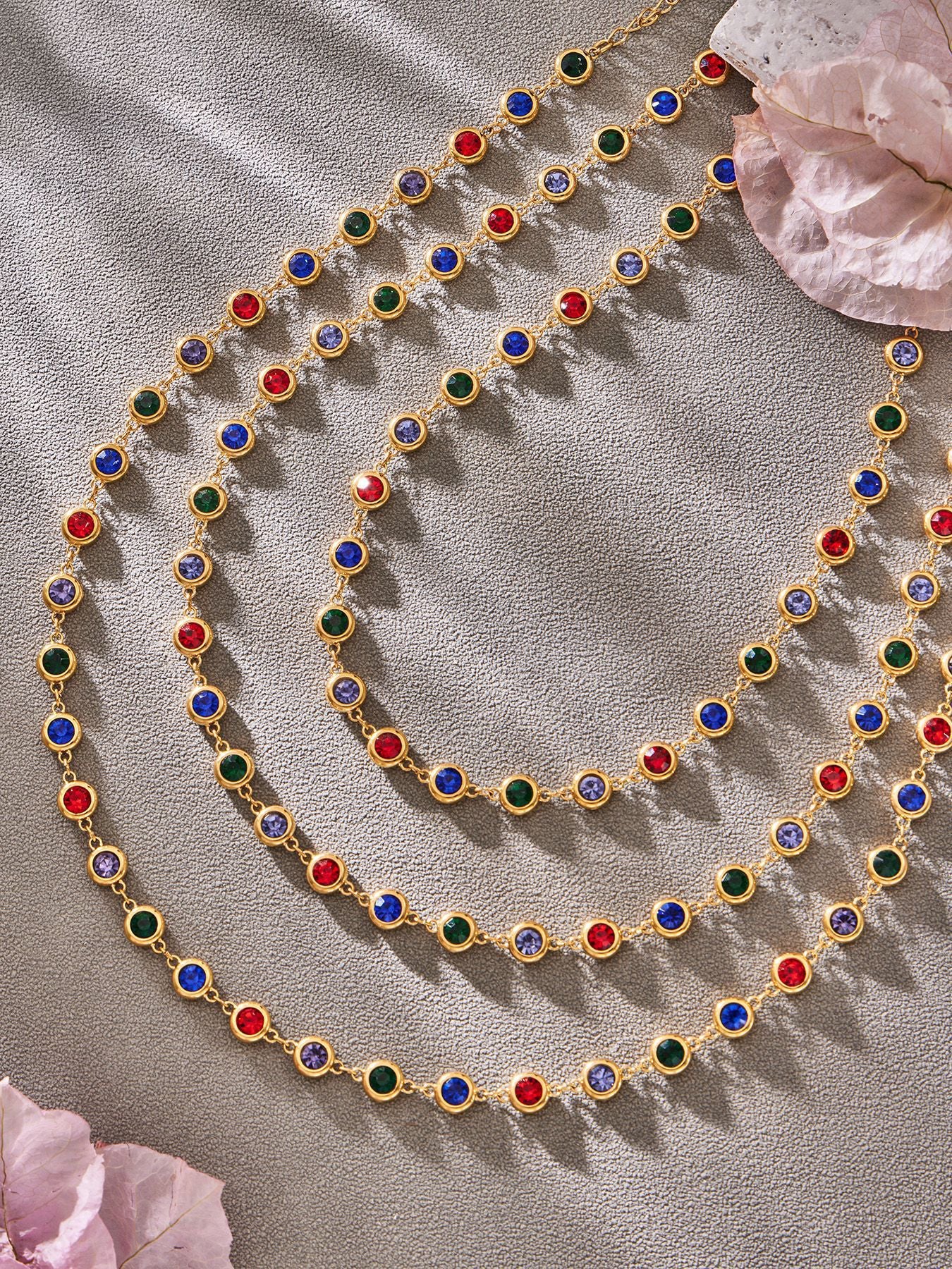 B廠【TXP552】chic奢華5A圓鋯拼接不鏽鋼手鍊項鍊精緻時尚氣質彩鑽流蘇耳環套裝
 26.03-2