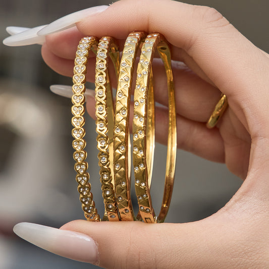 B廠【Z007】跨境熱銷微鑲鋯石環形細圈手鐲組合 精緻氣質簡約設計感手環
 26.04-1