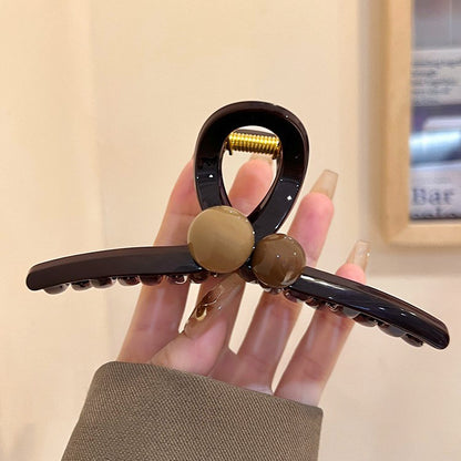 C廠【X141】高品質咖色珠珠抓夾女大號鯊魚夾高級感髮量大盤髮夾2026新款頭飾
 26.04-3