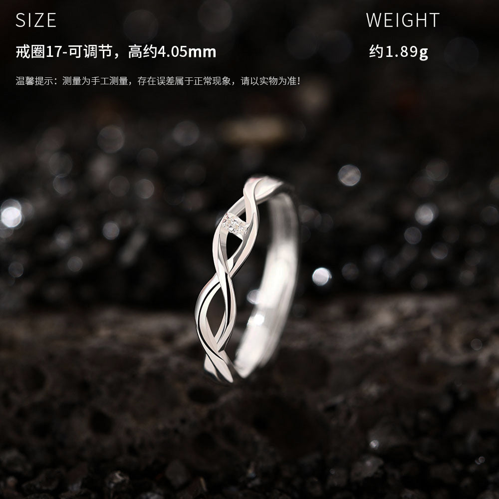 D廠【YC3176R】原創足銀S999DNA命中註定情侶對戒時尚精緻情人節小眾手飾
 26.08-1
