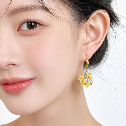 A廠【7610】夏日黃色甜美花朵耳環手工設計感小眾氣質耳環飾品
 26.05-3