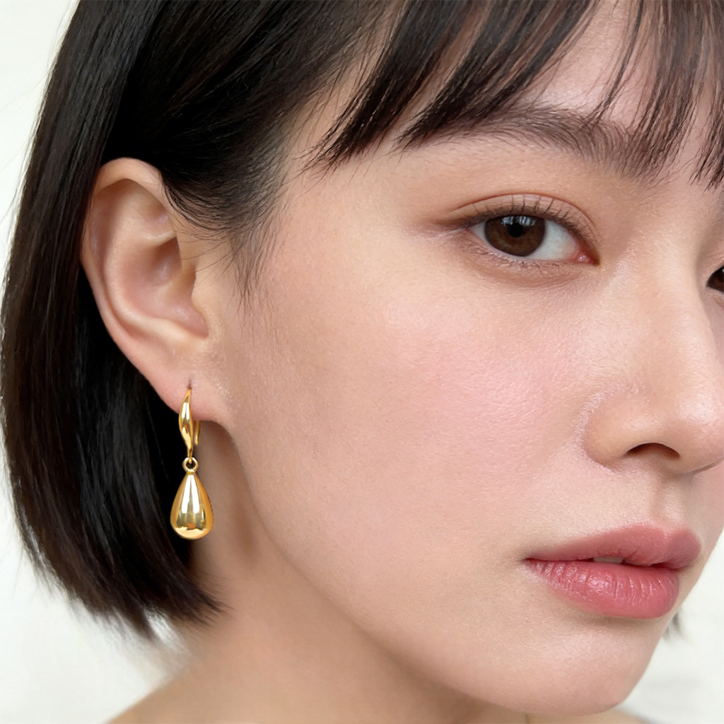 A廠【7331】重工高級感老錢風極簡主義通勤百搭水滴耳環女飾品
 26.01-2