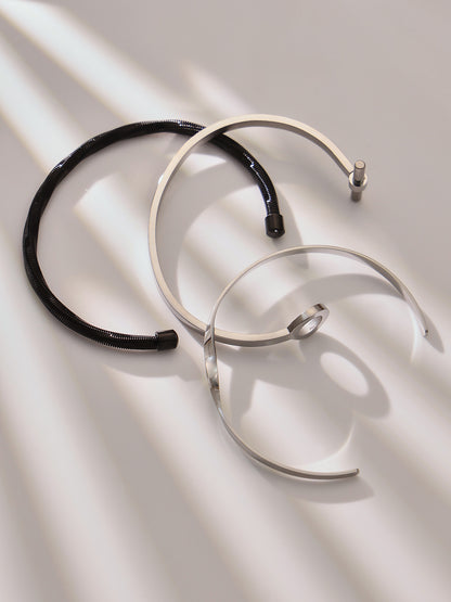 B廠【Z014】不鏽鋼心連心手鐲女簡約ins風鏤空設計幾何手環組合配件鍍18k真金
 26.01-1