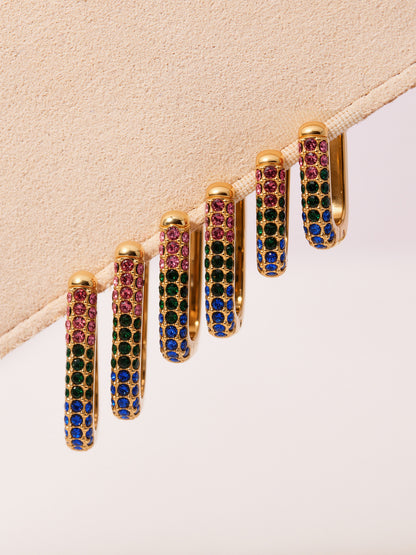 B廠【F836】跨國新款彩色5A鋯石長款U型耳扣耳圈不鏽鋼鍍18k真金不掉色
 25.11-2