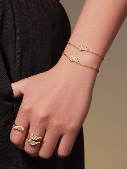 B廠【TXP486】超閃5A鋯石小翅膀造型手鍊項鍊耳環戒指組不鏽鋼鍍18k金
 25.11-4