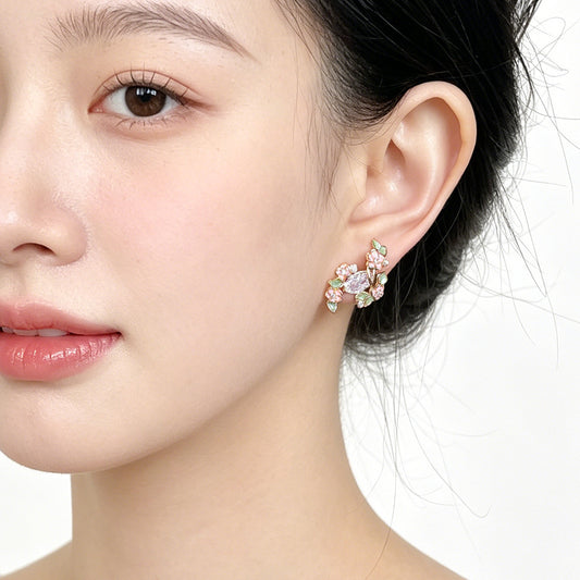 A廠【7557】花海~原始設計清新甜美小眾個性創意優雅氣質買手集合耳飾 耳環女
 26.05-1
